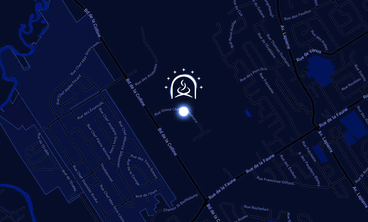 Google map - Onhwa' Lumina - Un parcours nocturne enchanté à la rencontre du peuple Huron-Wendat